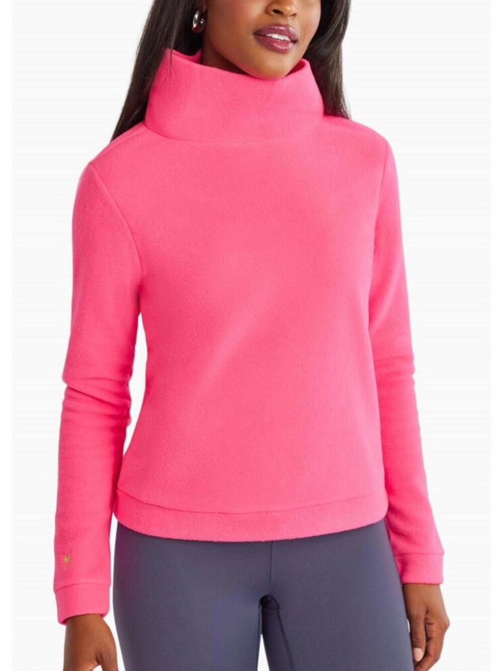 Dudley Stephens Park Slope Turtleneck In Vello Fleece Pink Size XL